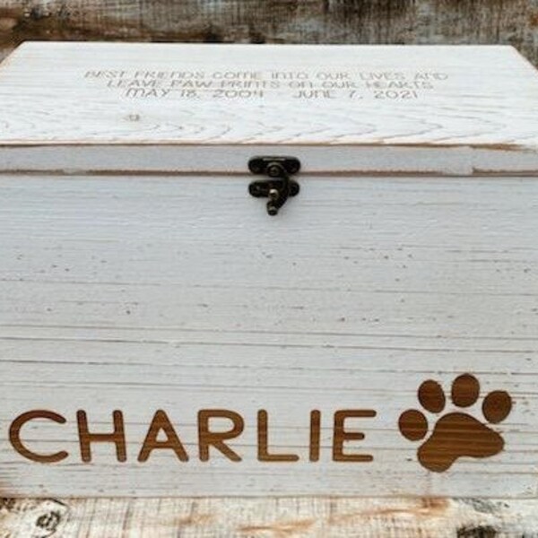 Personalized Pet Urn - Pet Memory Chest Pet Memory Box - Pet Keepsake Box - Pet Memorial Pet Urn