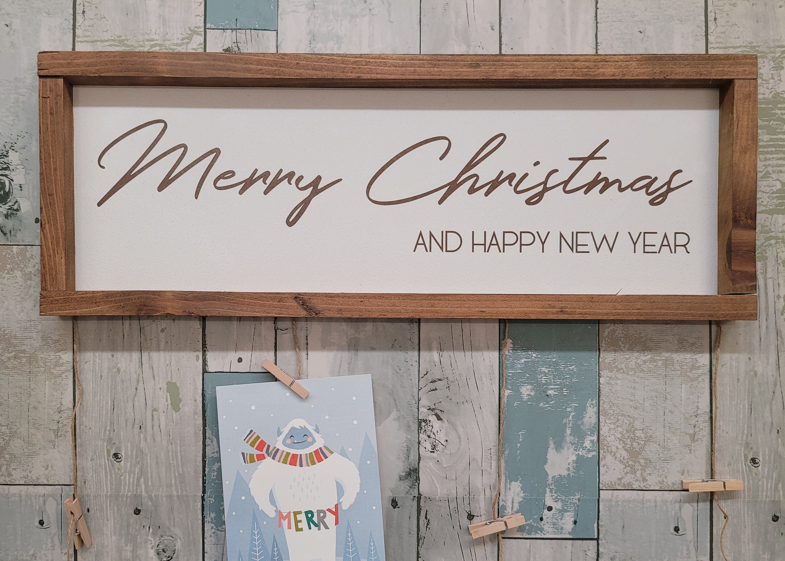 Merry Christmas Card Holder Christmas Card Display Holiday Etsy UK