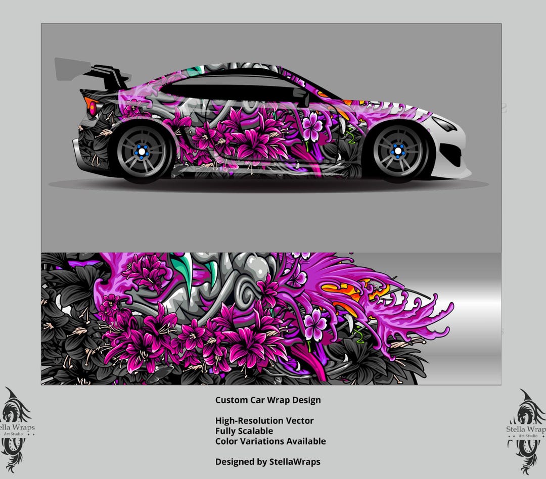 Vehicle Wrap Design - Printable Custom Car Graphics - Unique Car Decal ...