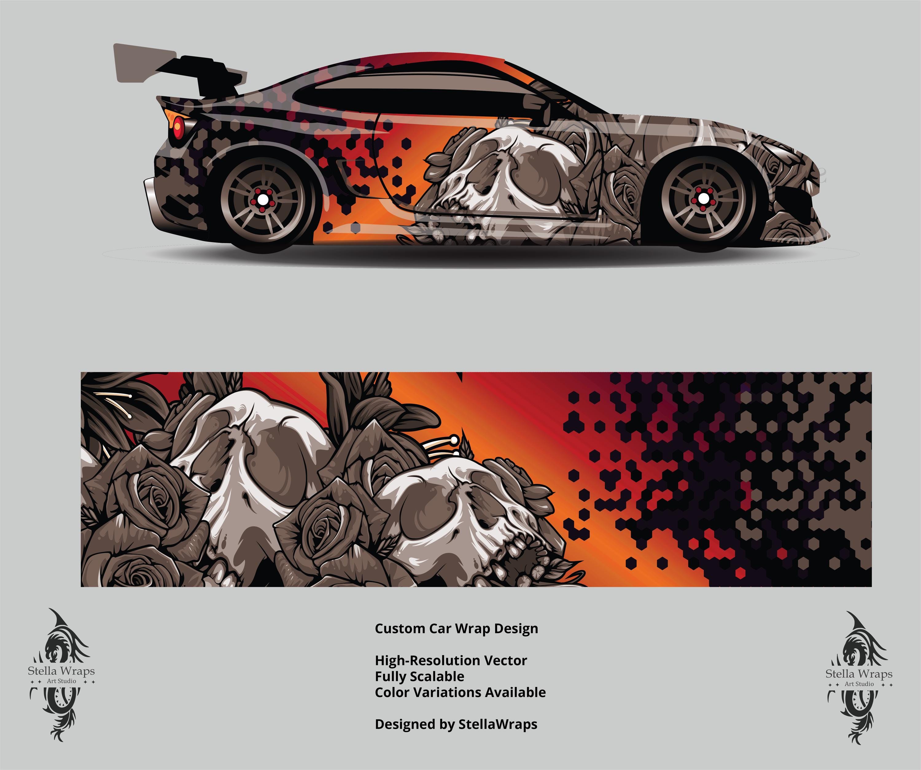 Vehicle Wrap Design - Printable Custom Car Graphics - Unique Car Decal ...