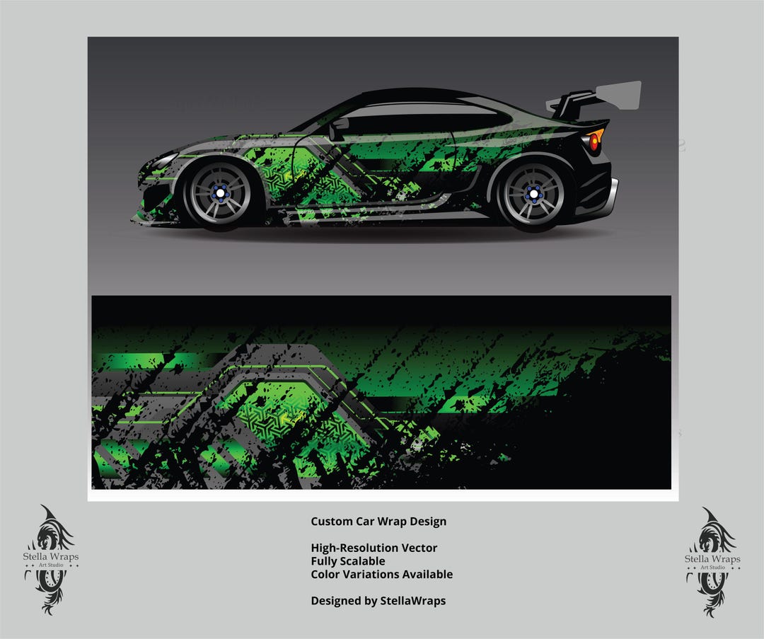 Vehicle Wrap Design - Printable Custom Car Graphics - Unique Car Decal ...