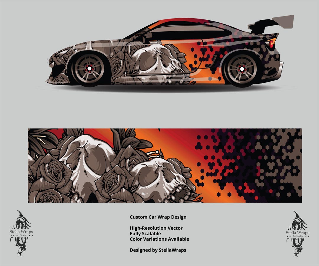 Vehicle Wrap Design - Printable Custom Car Graphics - Unique Car Decal ...