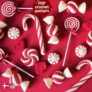 Yummy Christmas Candy, crochet pattern, digital download image 1