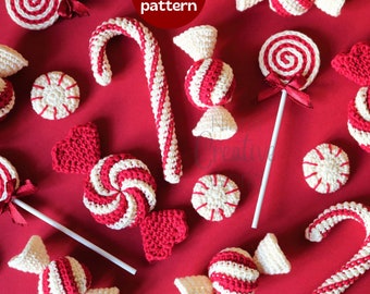 Yummy Christmas Candy, crochet pattern, digital download