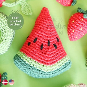 Watermelon, crochet pattern, digital download