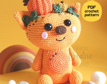 Ollie the Orange Troll, crochet pattern, amigurumi, digital download