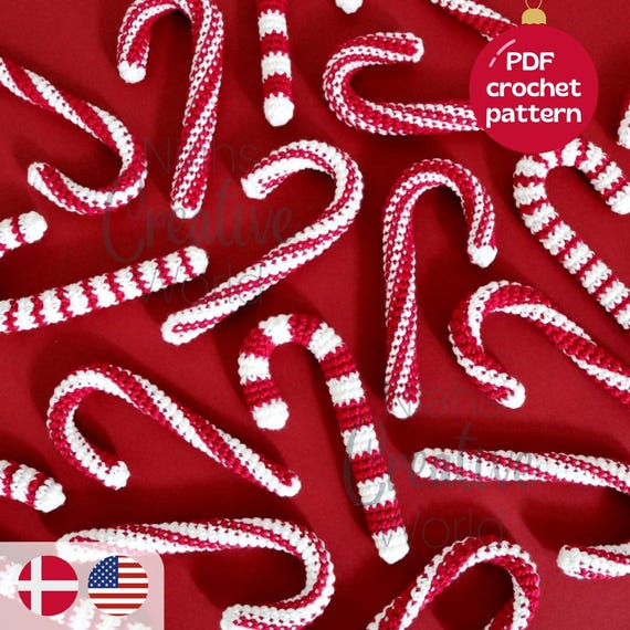 Candy Cane Mix, Christmas crochet pattern bundle, digital download