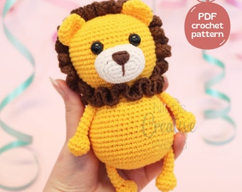 Leo the Lion, amigurumi crochet pattern, instant digital download