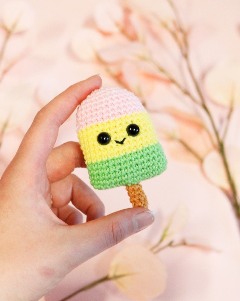 NO-SEW Ice Cream Cone Popsicle, amgiurumi crochet pattern bundle image 4