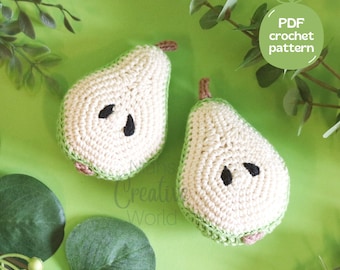 Pear, crochet pattern, digital download