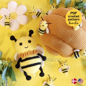 Bella the Bee Collection, crochet pattern bundle, amigurumi, digital download image 1