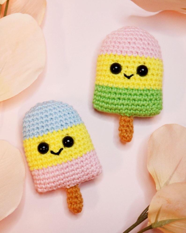 NO-SEW Ice Cream Cone Popsicle, amgiurumi crochet pattern bundle image 6