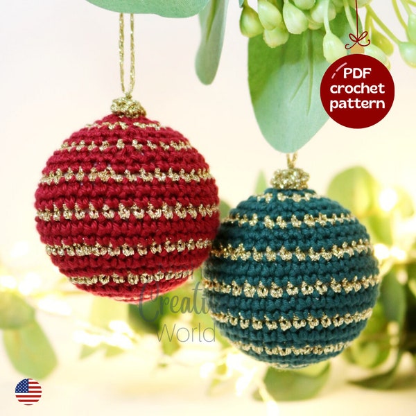 Classic Christmas Ornament, Crochet Pattern, digital download