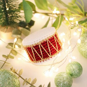 Drum Ornament, Christmas Crochet Pattern, digital download image 4