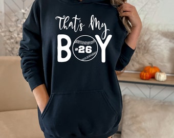 That's My Boy Hoodie, My Boy Baseball Hoodie, Glitter Baseball Hoodie, Custom Baseball Hoodie, Baseball Lover Hoodie, Baseball Mom Hoodie