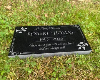 Memorial Stone for Mom Dad, Personalized In Loving Memory Memorial Stone, Loved Ones Memorial Plaque, Customized Engraved Thick Granite