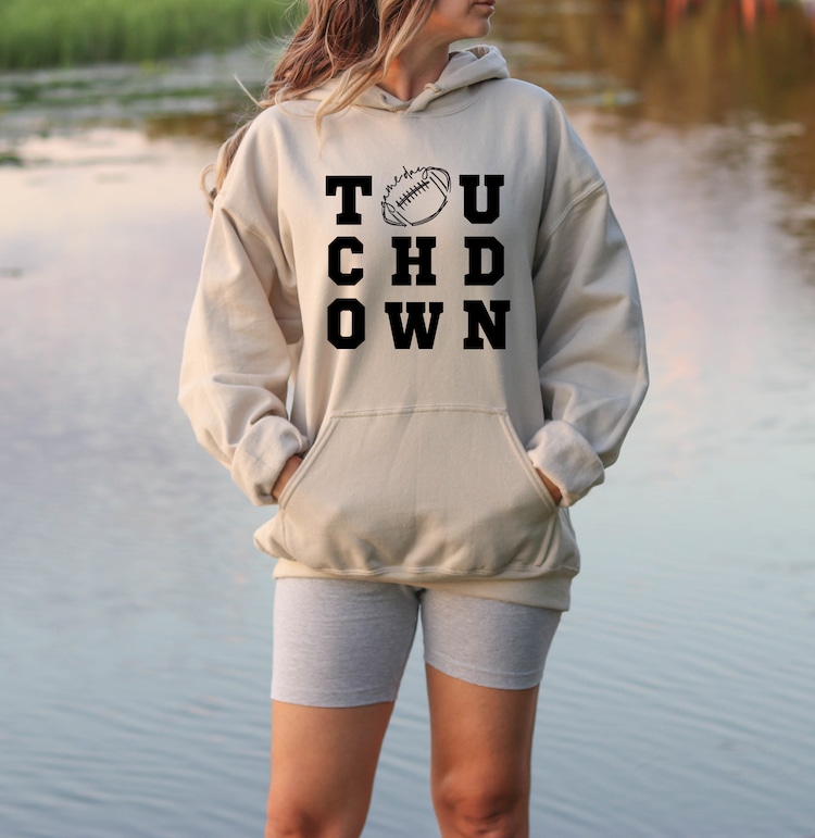 Felpa con cappuccio Touchdown, Felpa con cappuccio Gameday, Sunday Football, Felpa con cappuccio sportiva, Felpa con cappuccio Football Season, Game Day Vibes, Game Day Hoodies