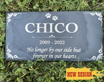 Pietra commemorativa per animali domestici, pietra commemorativa per cani e gatti incisa personalizzata, pietra tombale per animali domestici in ardesia grigia, lapide in ardesia per animali domestici, pietra tombale per cani e gatti