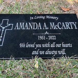 Customized Memorial Stone Angel Jesus Christ Personalized Garden Angels God Indoor Outdoor Heart Yard Grave Engraved Black Granite Headstone