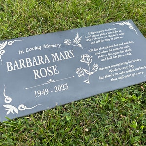 Custom Mom And Dad Memorial Stone, Personalized In Loving Memory Memorial Stone, Customized Family Engraved Granite Yard Garden Stone Plaque