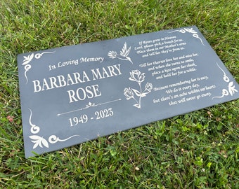 Custom Mom And Dad Memorial Stone, Personalized In Loving Memory Memorial Stone, Customized Family Engraved Granite Yard Garden Stone Plaque