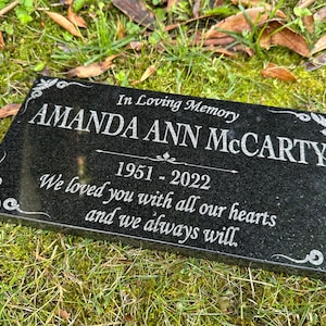 Memorial Stone, Custom In Loving Memory Stone, Memorial Plaque, Customized Engraved Granite Stone, Engraved Head Stone, Granite Grave Stone