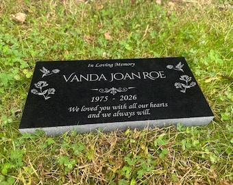 Memorial Stone for Mom Dad, Personalized In Loving Memory Memorial Stone, Loved Ones Memorial Plaque, Customized Engraved Thick Granite