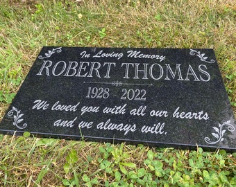 Memorial Stone for Mom Dad, Personalized In Loving Memory Memorial Stone, Loved Ones Engraved Plaque, Customized Engraved Granite Stone