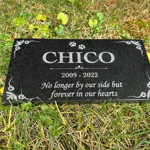 Custom Pet grave marker, Memorial Stone for Dog , Personalized Engraved Dog Cat Memorial Stone, Black Granite Stone Pet Grave, Pet Headstone