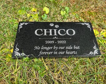CUSTOM ENGRAVED STONE PET MEMORAL HEADSTONE DOG CAT