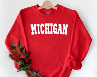 Michigan State Sweatshirt, Michigan Gift, Michigan Varsity Sweatshirt, Michigan  Sweatshirt, State Sweatshirt, Michigan State Gift, Michigan