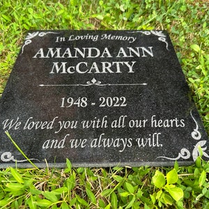 Custom Memorial Stone for Mom Dad, Personalized In Loving Memory Memorial Stone, Engraved Custom Memorial Plaque, Granite Headstone Marker