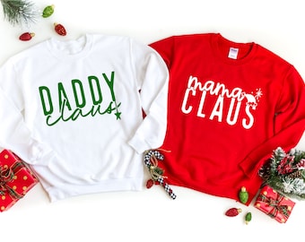 Mama Claus Daddy Claus Sudadera, Pareja de Navidad Claus Sudaderas, Mama Daddy Matching Navidad, Navidad Familia Claus Sudadera
