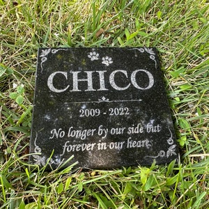 Pet Memorial Stone Dog Cat, Personalized Engraved Dog Cat Memorial Stone, Black Granite Stone Pet Grave, Pet Headstone, Dog Cat Grave Stone