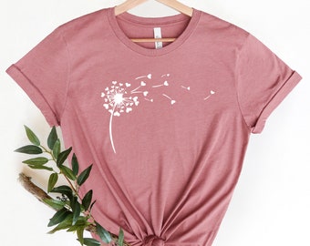 Dandelion Shirt, Windflower Shirt, Inspirational Shirt, Meditation Shirt, Yoga Shirt, Boho Windflower Shirt, Dainty Flower Shirt, Wish Shirt