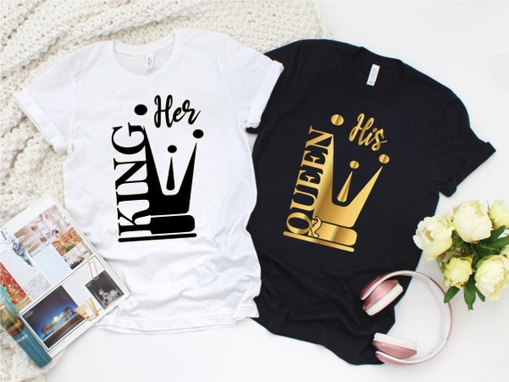 Her King and His Queen Shirt Matching Couple Shirts King Queen