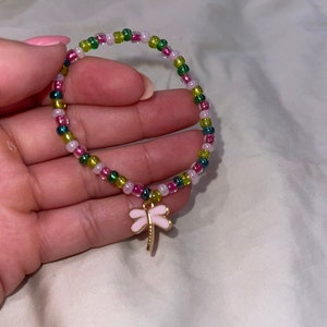 Pink Dragonfly Bracelet