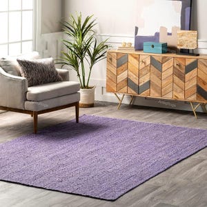 Handgefertigter geflochtener Teppich aus Jute: Boho Boho Decor - Custom Size