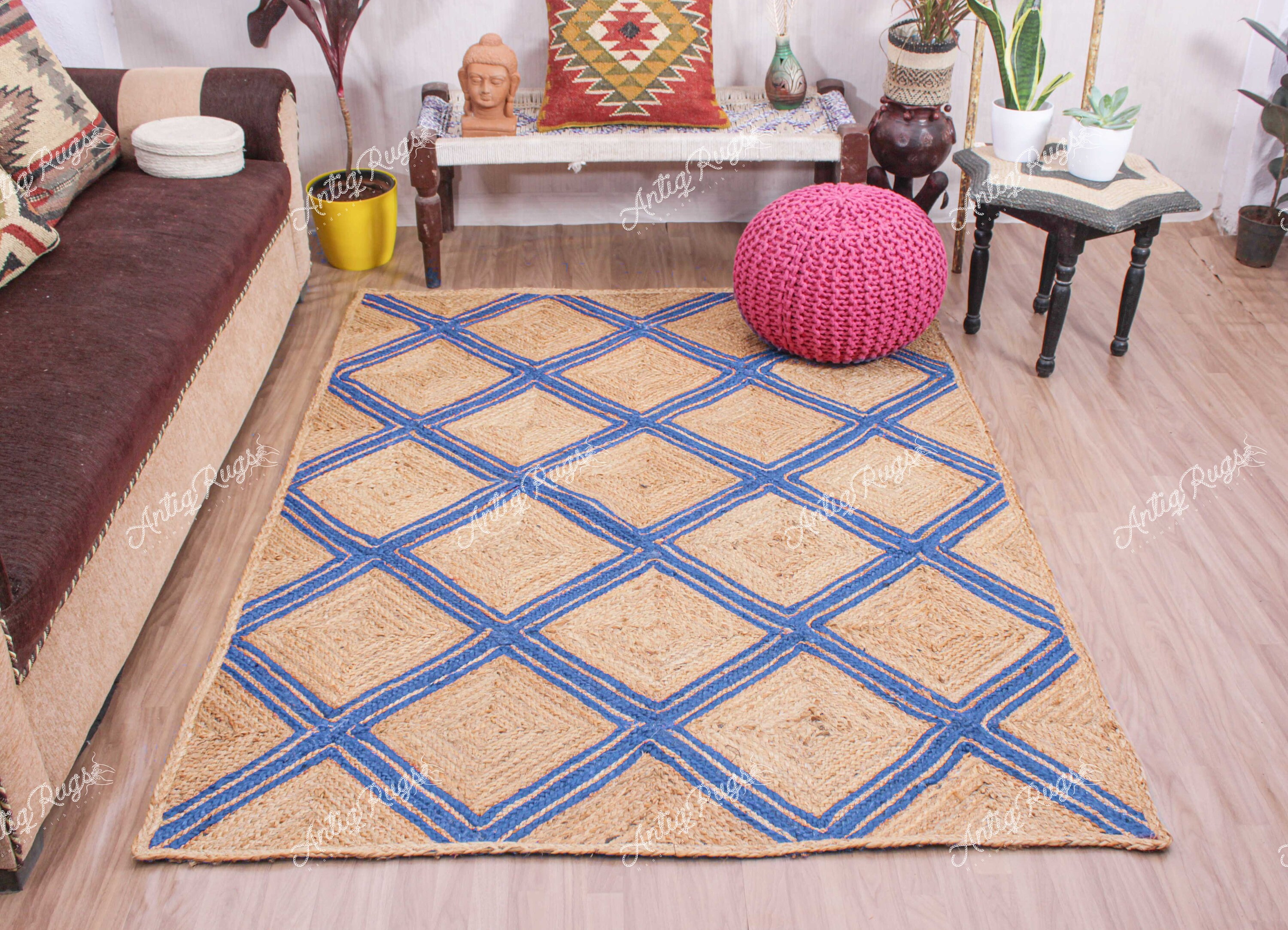 Handmade Natural Jute Rug Runner Custom Size and Color Jute Etsy