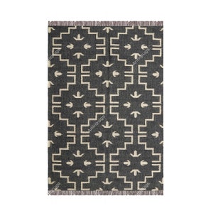 Handmade Turkish Kilim Rug: Multicolor Jute & Wool Dhurrie Runner