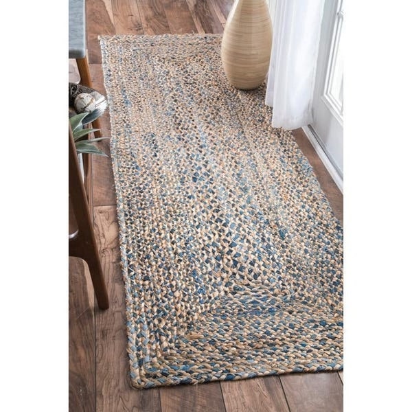 Custom Size/Shape Natural Jute and Cotton Braided Rug| Custom Color| Bohemian Indian Home Decorative Runner\Doormat\Runners\Staircase