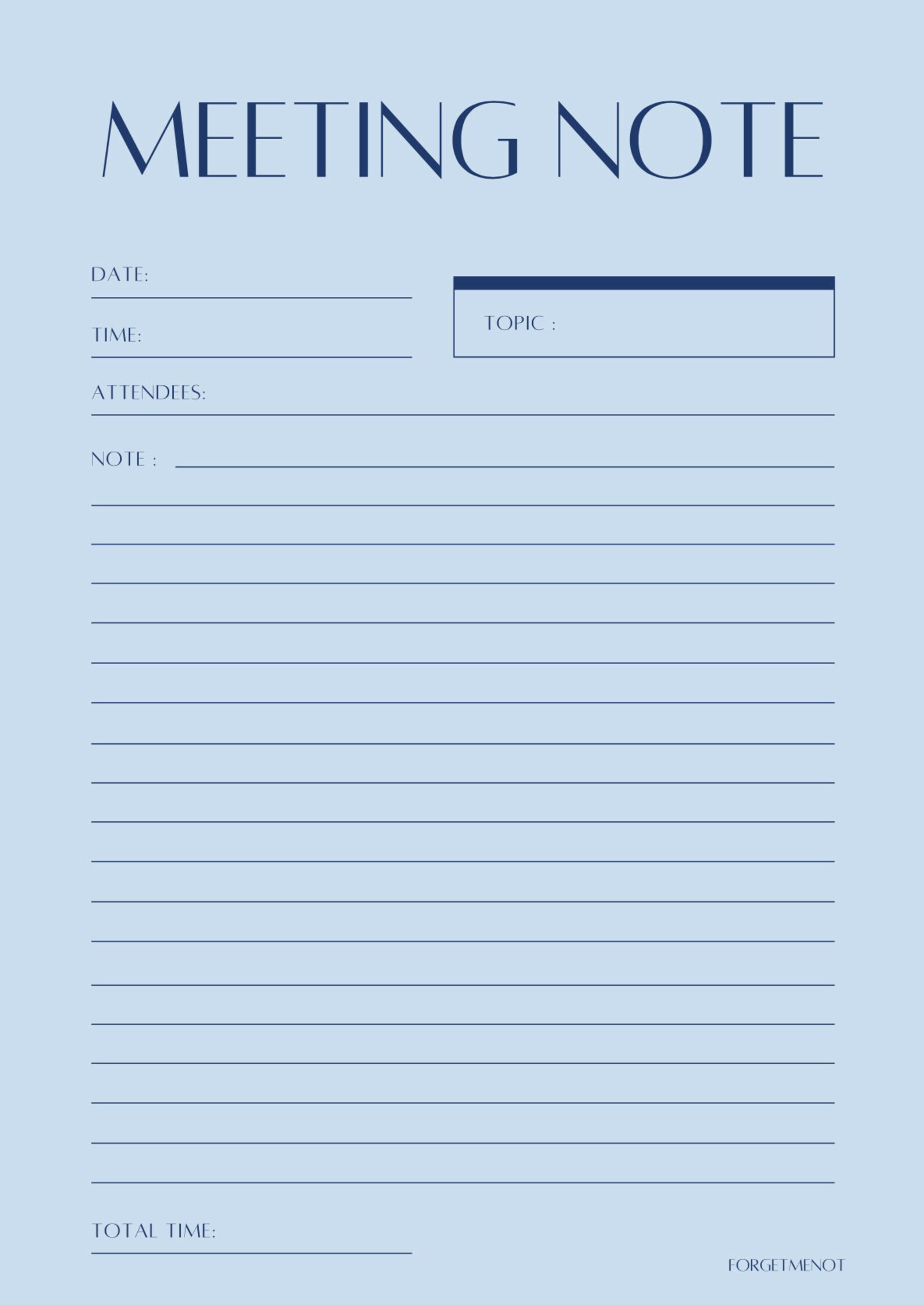 Meeting Note Notepad Digital File Etsy