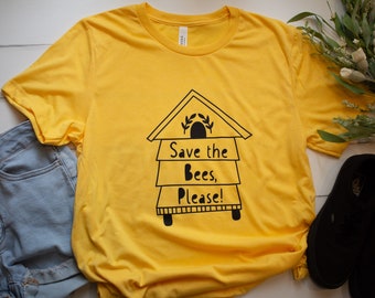 Save the Bees T-shirt: Beehive Graphic, Botanical Garden Shirt