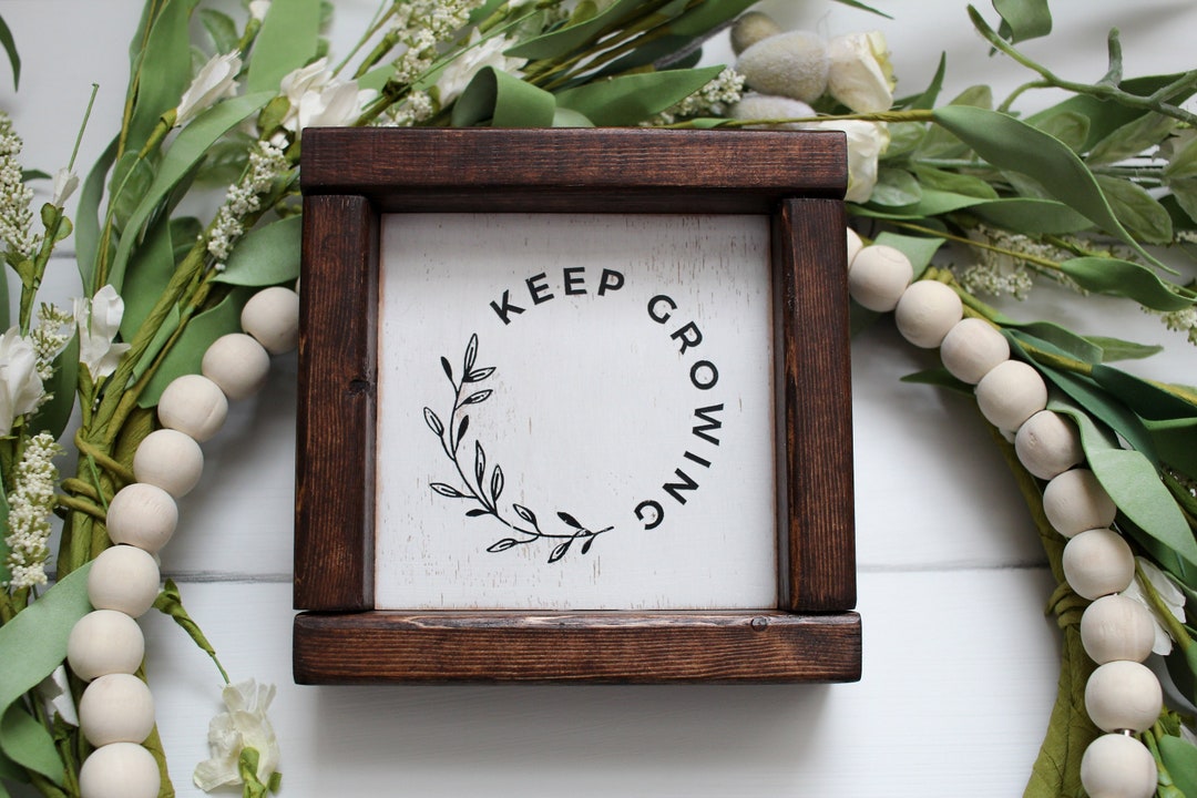 Growing Tree Sign Keep Growing Wood Sign: Farmhouse Plant Lover Decor - Etsy