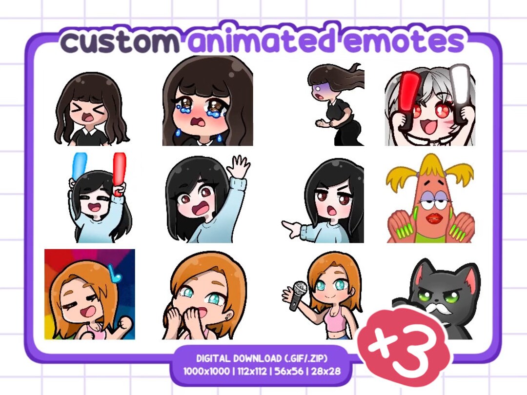 3x Custom Animated Emotes for Twitch/discord - Etsy