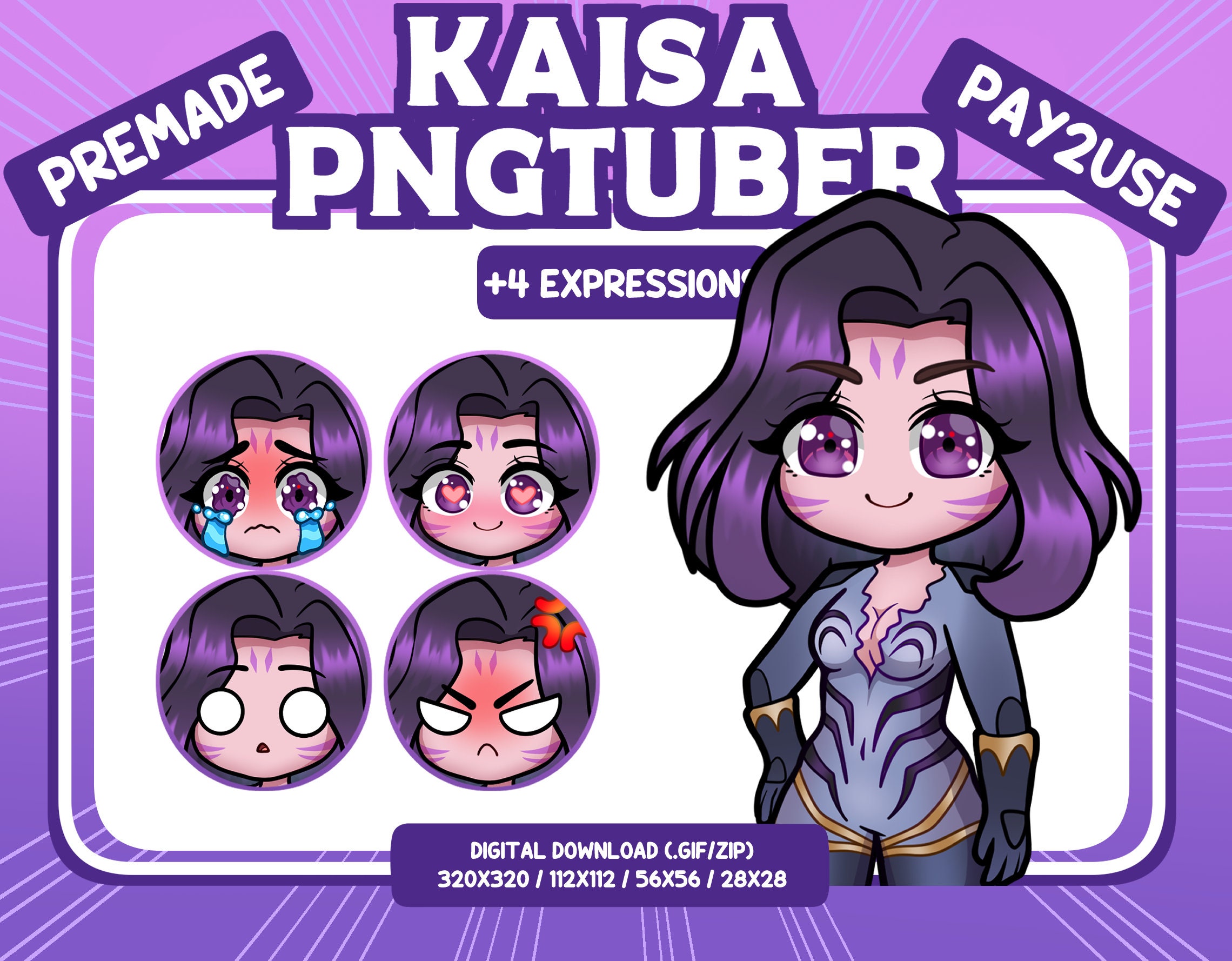 Kai'sa League of Legends Premade Pngtuber Etsy