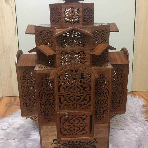 thumbnail image 2 of Cedar Wood Decorative Birdhouse For Small & Medium Birds - Outdoor Bird House 2 of 14