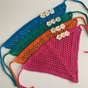 PATTERN: Crocheted Pansy Head Scarf/kerchief/bandana