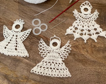 PATTERN: Crocheted Christmas Angel Tree Ornaments