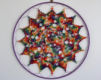 Wall Art: Spring Brilliance Crocheted Mandala